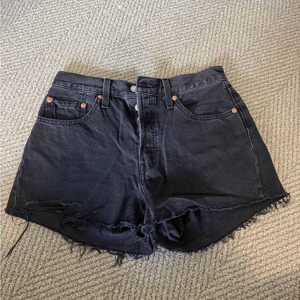 Levi’s 501 Black High-Waist Denim Shorts